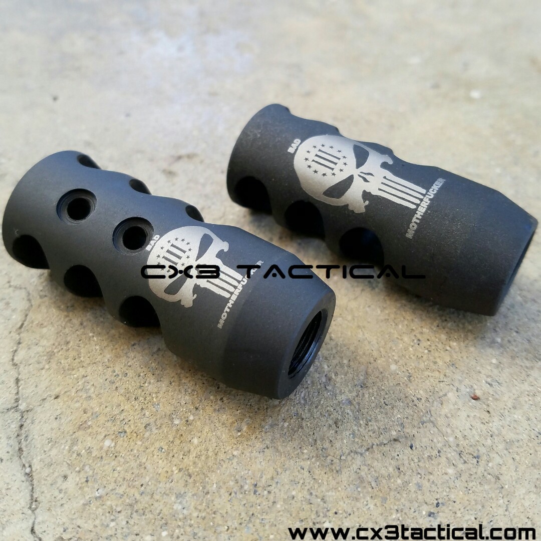 Muzzle Brake .308 5/8x24RH Thread Competition Black Steel With Crush Washer 