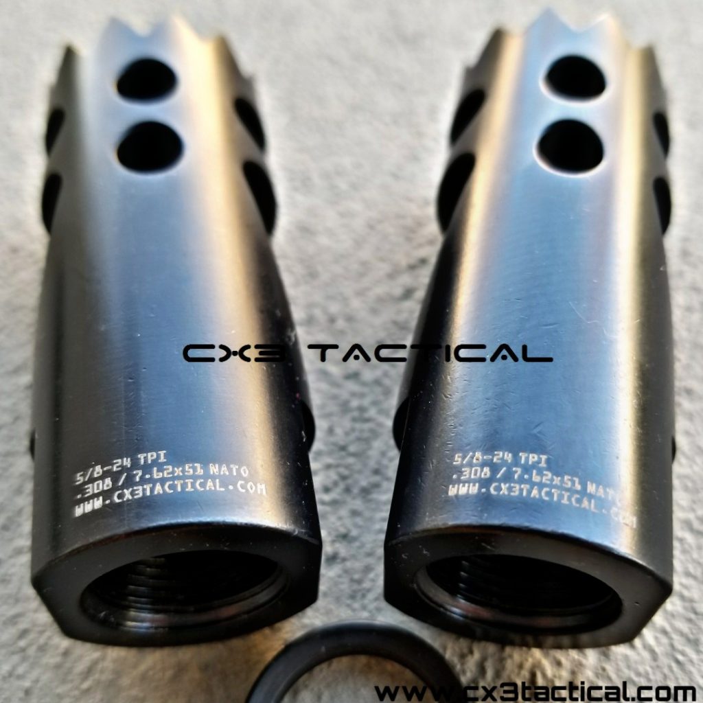 308 Muzzle Brake Shark Compensator Comp Door Breach Breech 5 8 24 TPI 7 308 Muzzle Brake Shark Compensator Comp Door Breach Breech 5 8 24 TPI 7