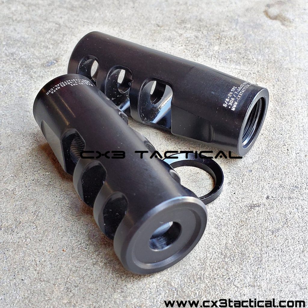 .308 Muzzle Brake Compensator Crowned Brake Comp 5/8-24 5/8x24 TPI 308 ...